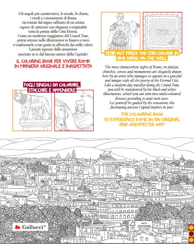 Cromoroma. 30 vedute da colorare della Città Eterna - Colouring book