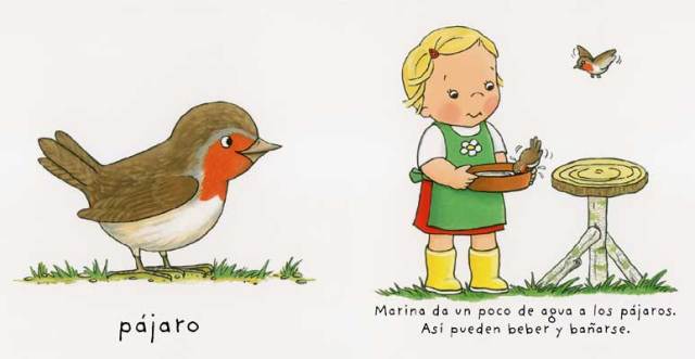 La pequeña Marina ama los animales